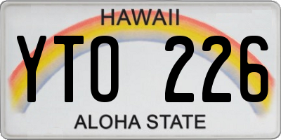 HI license plate YTO226