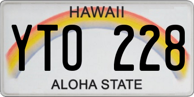 HI license plate YTO228