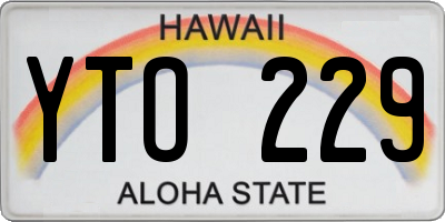 HI license plate YTO229