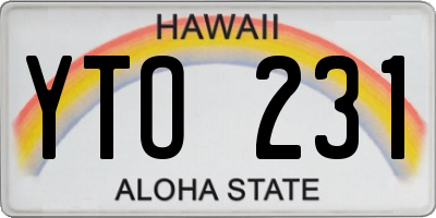 HI license plate YTO231