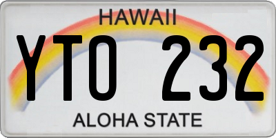 HI license plate YTO232