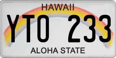 HI license plate YTO233