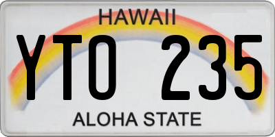 HI license plate YTO235