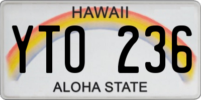 HI license plate YTO236