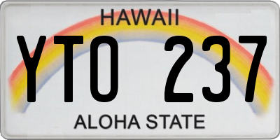 HI license plate YTO237