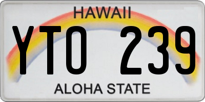 HI license plate YTO239