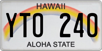 HI license plate YTO240