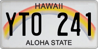 HI license plate YTO241