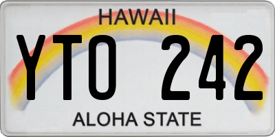 HI license plate YTO242