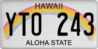 HI license plate YTO243