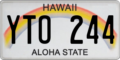 HI license plate YTO244