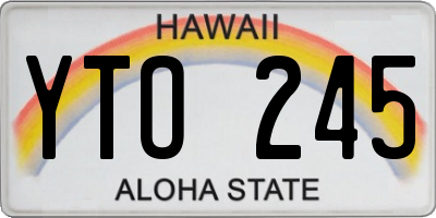 HI license plate YTO245