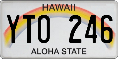 HI license plate YTO246