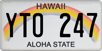 HI license plate YTO247