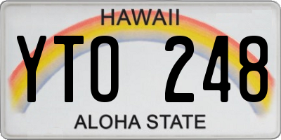 HI license plate YTO248