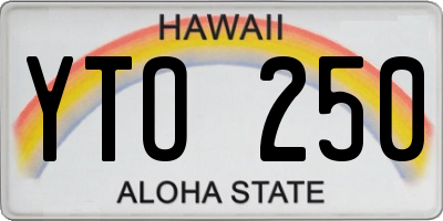 HI license plate YTO250