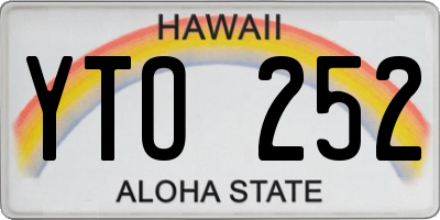 HI license plate YTO252