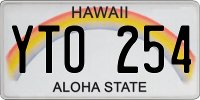 HI license plate YTO254
