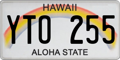 HI license plate YTO255