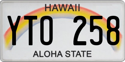 HI license plate YTO258