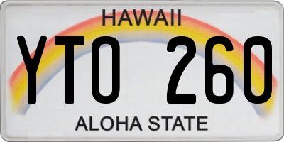 HI license plate YTO260