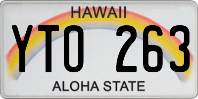 HI license plate YTO263