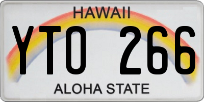 HI license plate YTO266