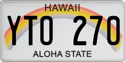 HI license plate YTO270