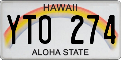 HI license plate YTO274