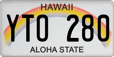 HI license plate YTO280