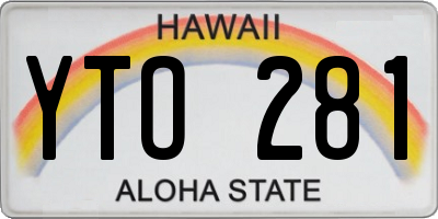 HI license plate YTO281