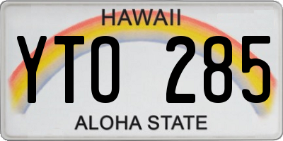 HI license plate YTO285