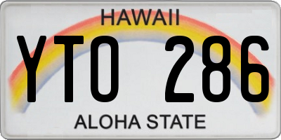 HI license plate YTO286
