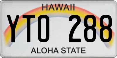 HI license plate YTO288