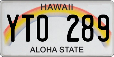 HI license plate YTO289