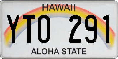 HI license plate YTO291
