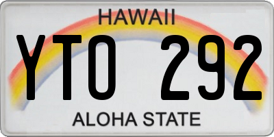 HI license plate YTO292