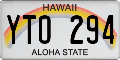 HI license plate YTO294