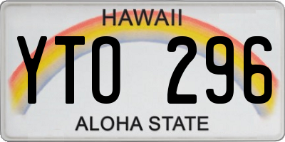 HI license plate YTO296