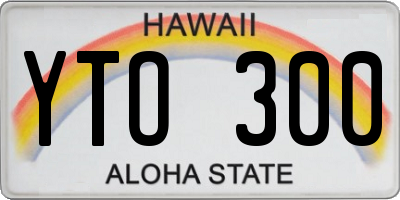 HI license plate YTO300