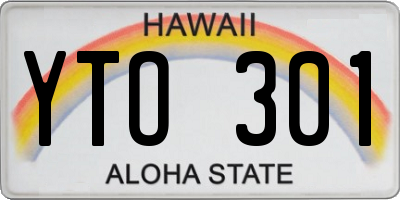 HI license plate YTO301
