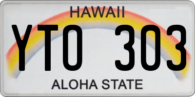 HI license plate YTO303