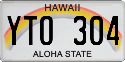 HI license plate YTO304