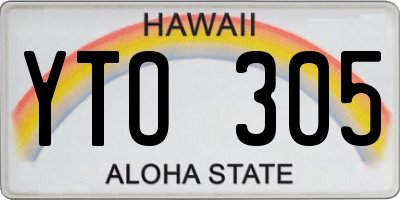 HI license plate YTO305