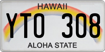 HI license plate YTO308