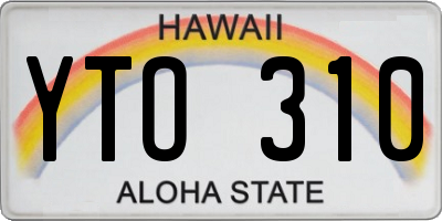 HI license plate YTO310