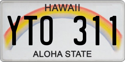 HI license plate YTO311