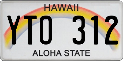 HI license plate YTO312