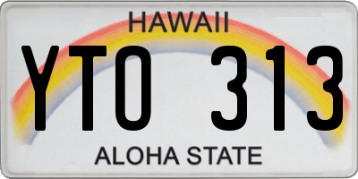 HI license plate YTO313