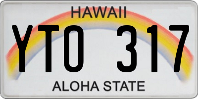 HI license plate YTO317